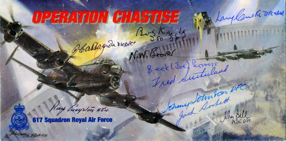 Dambusters 617 Squadron Cover Signed 3 Dambusters And 9 Others