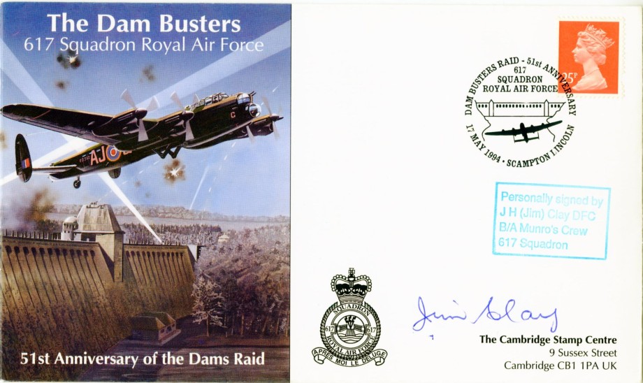 Dambusters 617 Squadron Cover Signed Jim Clay Dams Raid