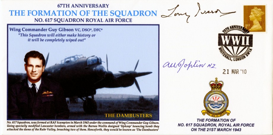 Dambusters 617 Squadron Cover Signed Tony Iveson And A W Joplin