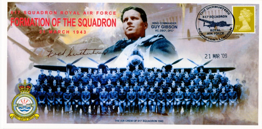Dambusters 617 Squadron Cover Signed Fred Sutherland Chastise