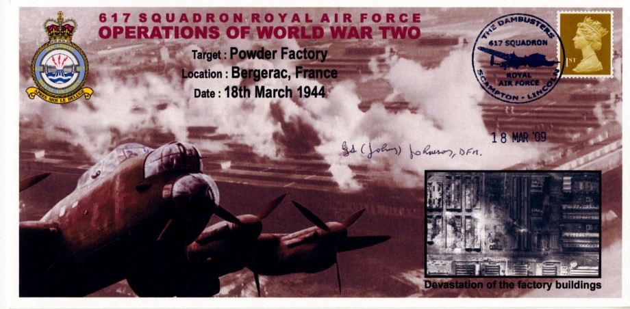 Dambusters 617 Squadron Cover Signed G L Johnson Mohne