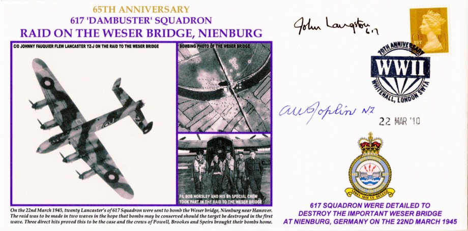 Dambusters 617 Squadron Cover Signed J Langston And A Joplin