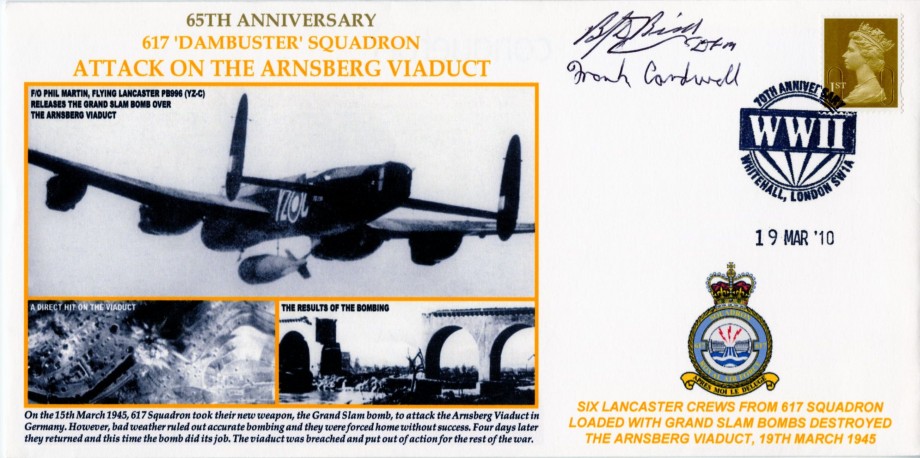 Dambusters 617 Squadron Cover Signed Bird And Cardwell