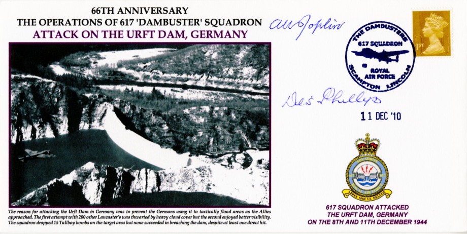 Dambusters 617 Squadron Cover Signed Phillips And Joplin