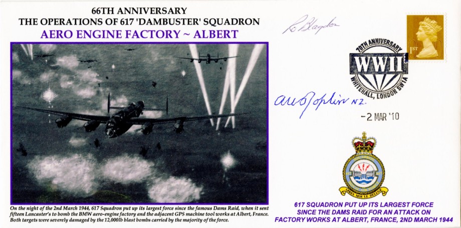 Dambusters 617 Squadron Cover Signed Blagdon And Joplin