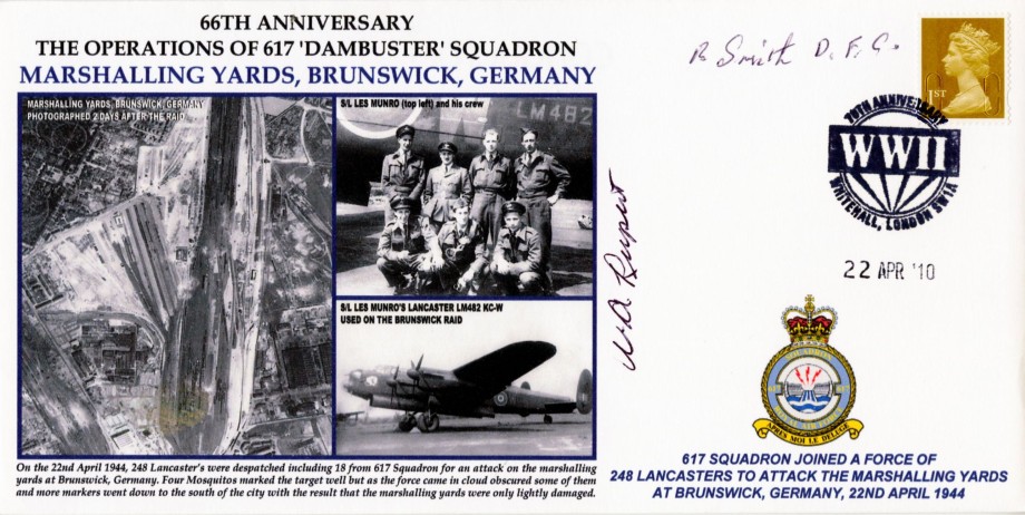 Dambusters 617 Squadron Cover Signed Smith And Rupert