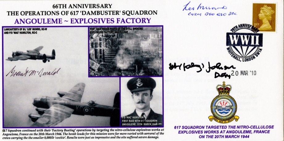 Dambusters 617 Squadron Cover Signed 3 Dambusters