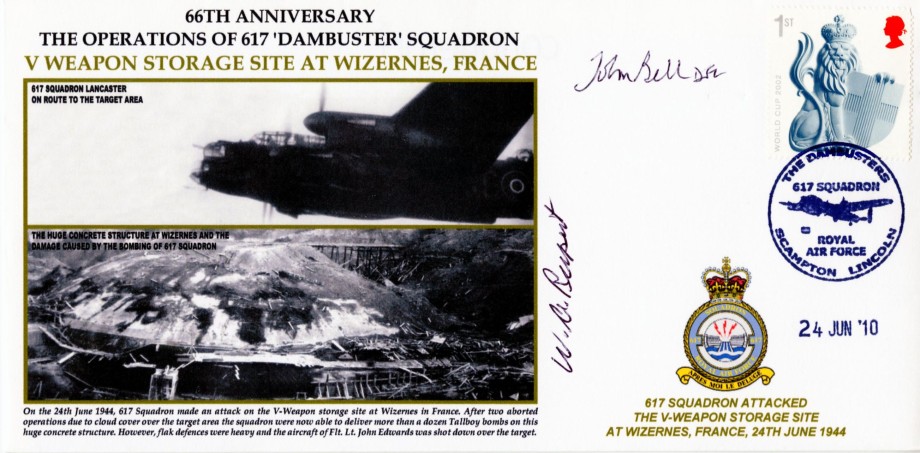 Dambusters 617 Squadron Cover Signed Bell And Rupert