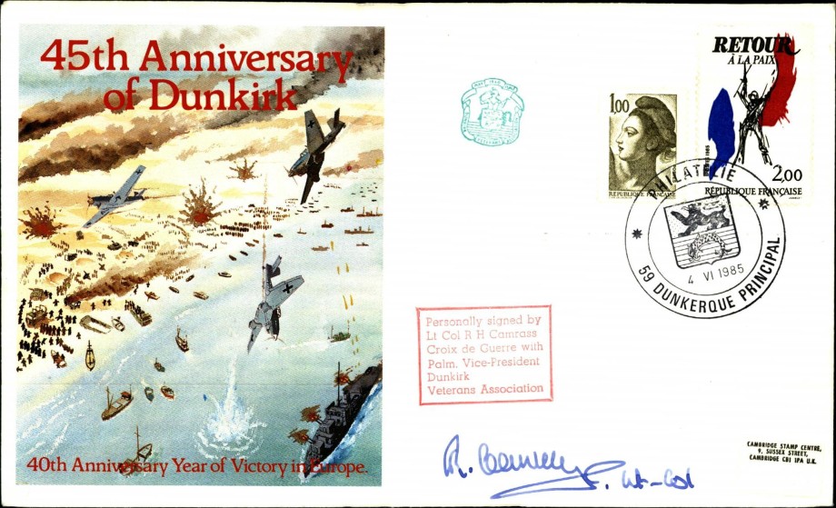 Dunkirk cover Sgd Lt Col R H Camrass