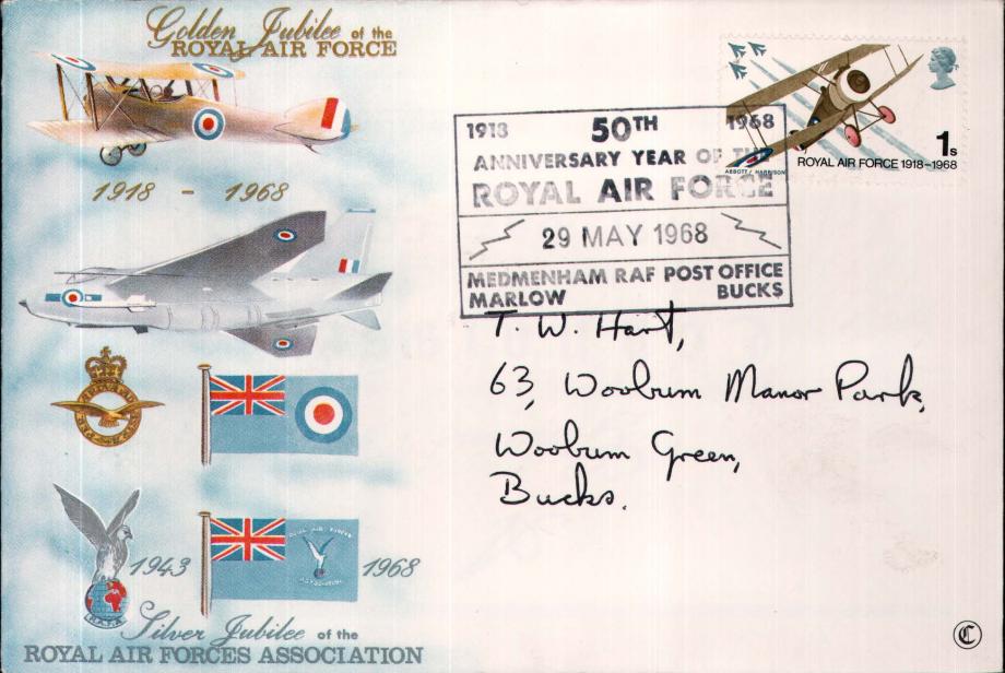 Golden Jubilee of The RAF FDC RAF Medmenham postmark