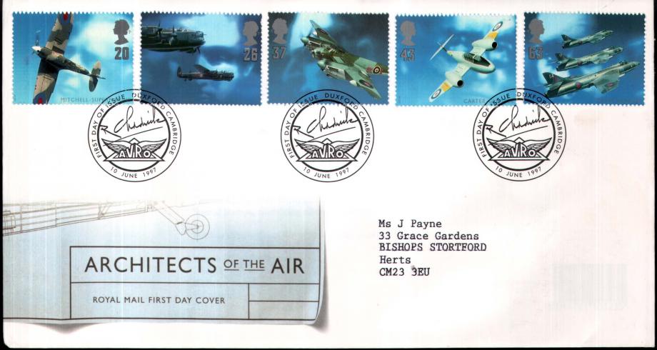 Architects of The Air - 10th June 1997 FDC Duxford postmark