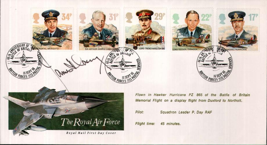 The RAF - 16th September 1986 FDC Signed by Bob pilot James Lacey
