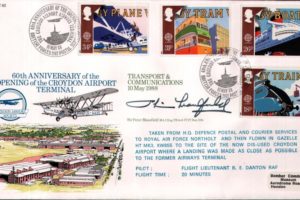 60th Anniversary of Croydon Airport FDC Signed by Sir Peter Masefield