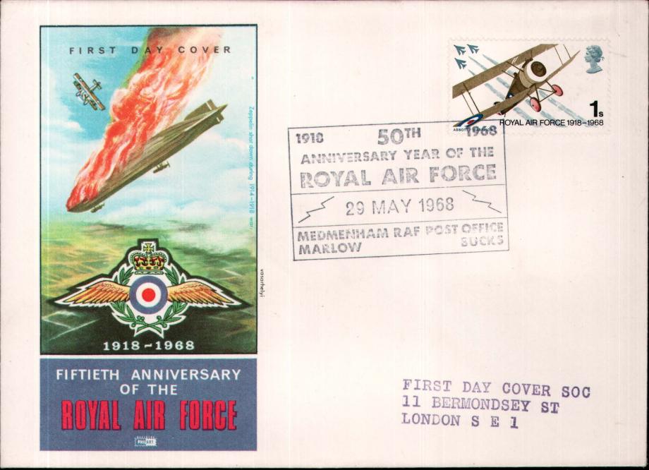 RAF Golden Jubilee - 29th May 1968 FDC RAF Medmenham postmark