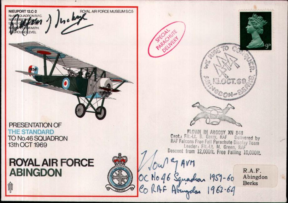 RAF Abingdon Cover Signed Lord Balfour 43 Sq