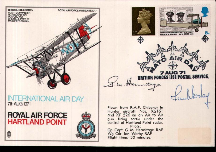 International Air Day 1971 cover Sgd Hermitage and Worby