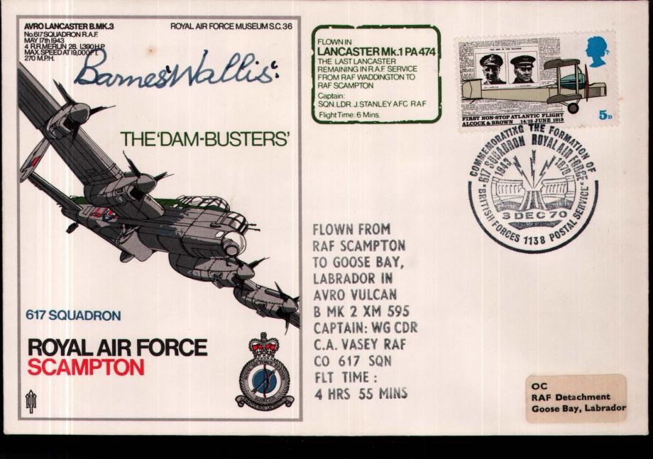 Dam Busters  617 Squadron cover Sgd Barnes Wallis