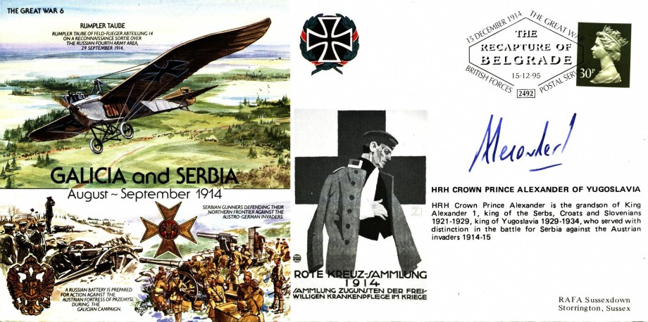 Galicia and Serbia cover Sgd Prince Alexander