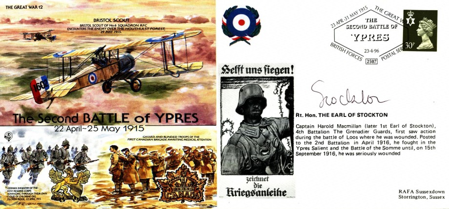 Second Battle Of Ypres Cover Signed Earl of Stockton