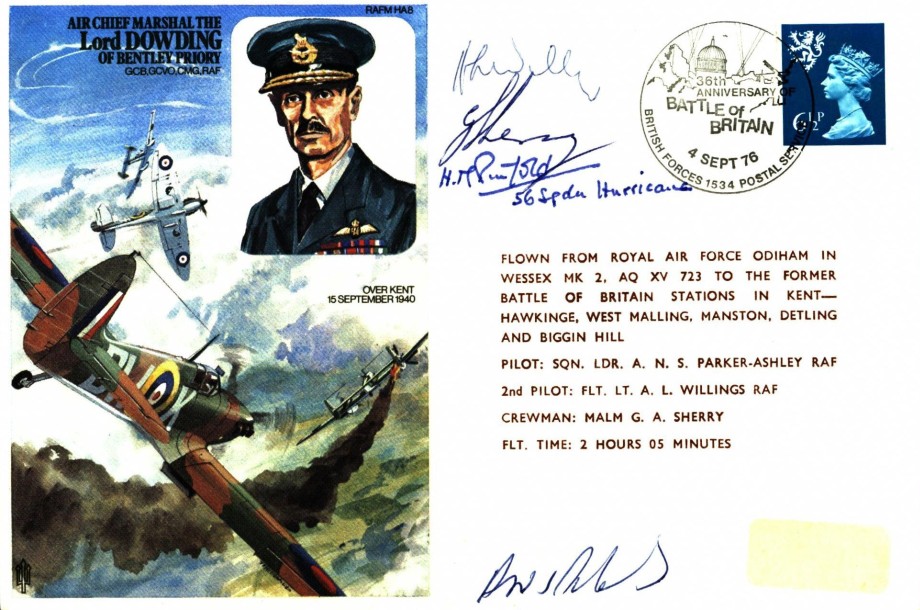 Lord Dowding cover Sgd BoB pilot H M Pinfold of 6 Sq and Ors