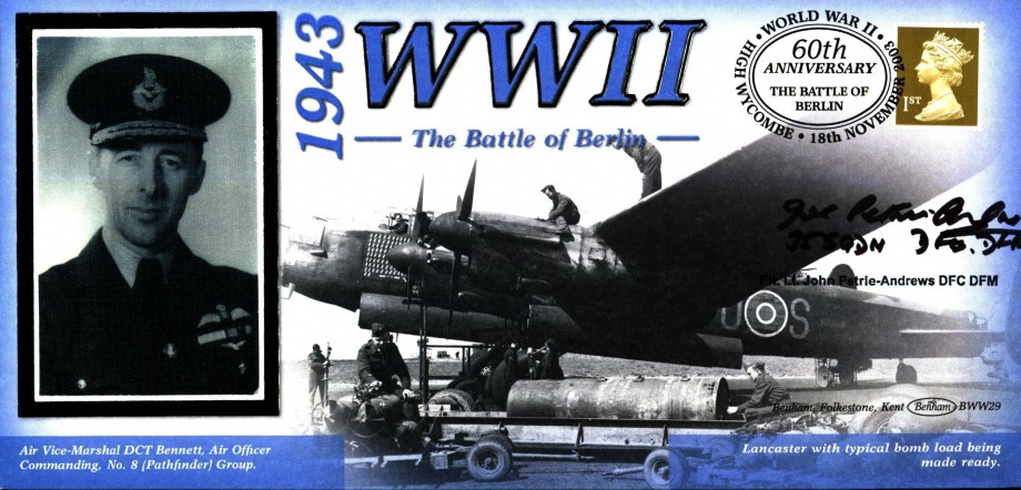Battle of Berlin cover Sgd J Petrie-Andrews of 102 Sq