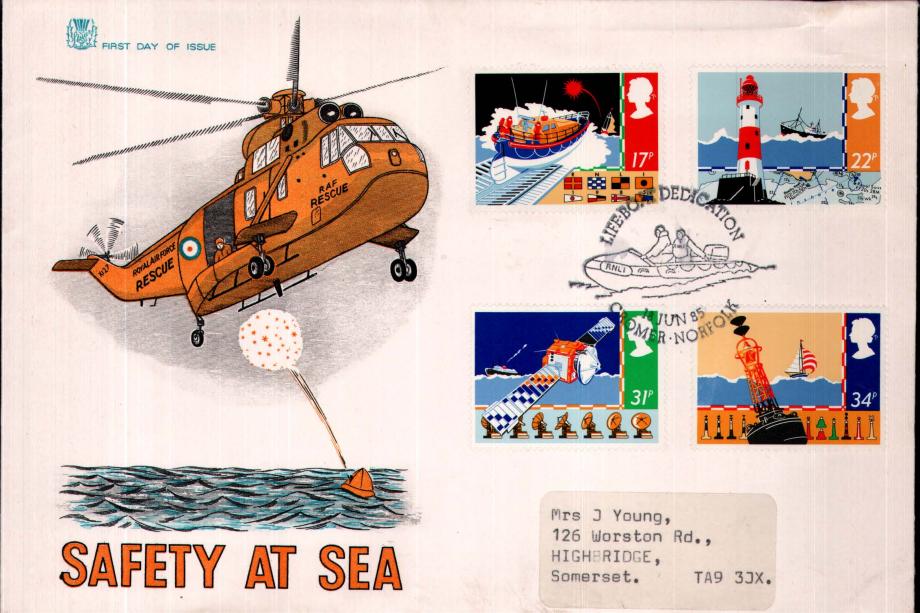 Helicopters cover Safety at Sea 1985 FDC