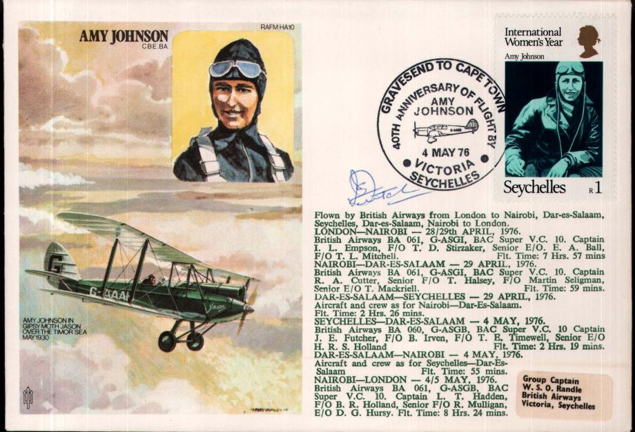 Amy Johnson cover Pilot signed