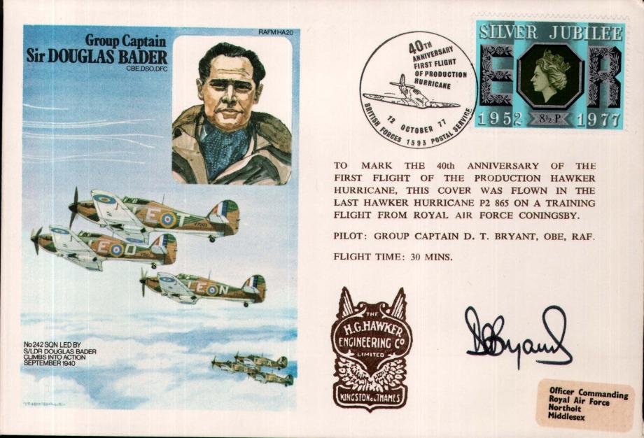 Sir Douglas Bader cover Sgd D T Bryant