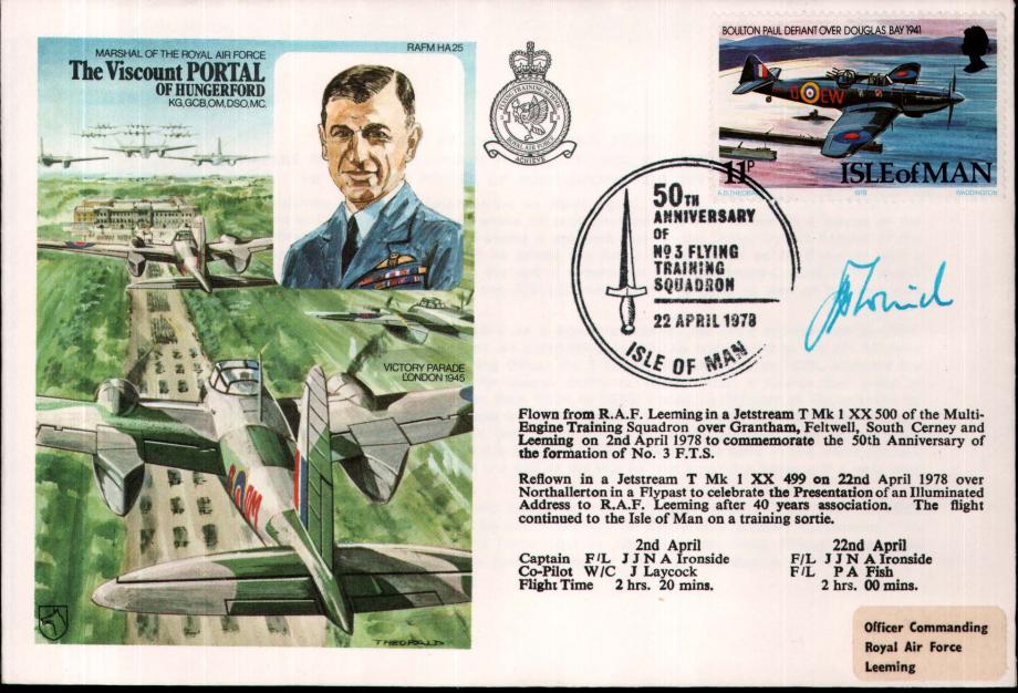 MRAF Viscount Portal Cover Signed J J N A Ironside