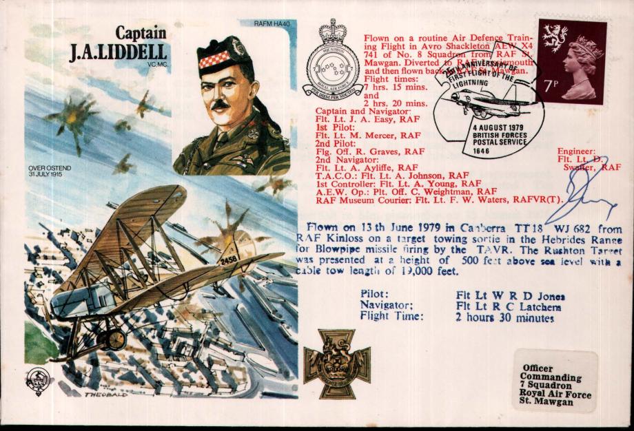 Capt J.A Liddell VC cover Sgd Captain