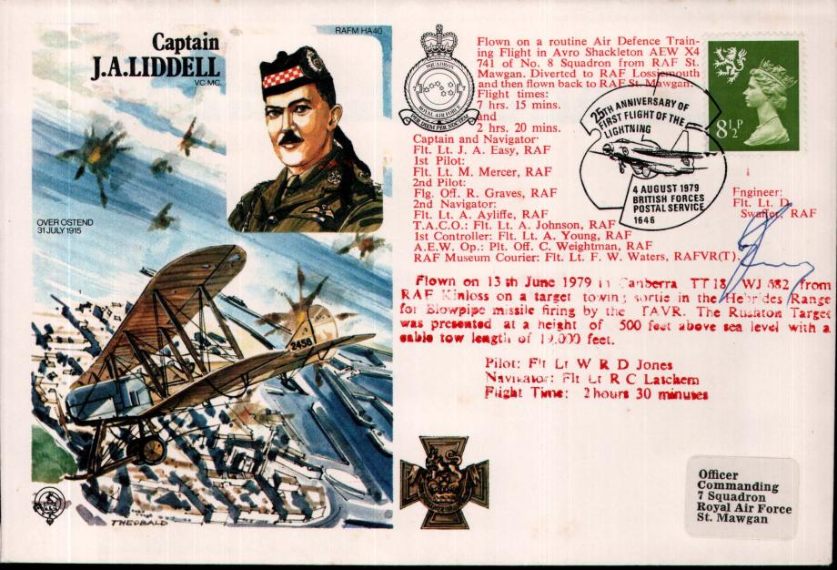 Capt J.A Liddell VC cover Sgd Captain