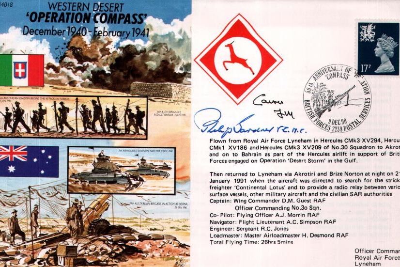 Operation Compass cover Sgd Lord Carver and P Gardner VC