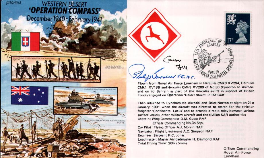 Operation Compass cover Sgd Lord Carver and P Gardner VC