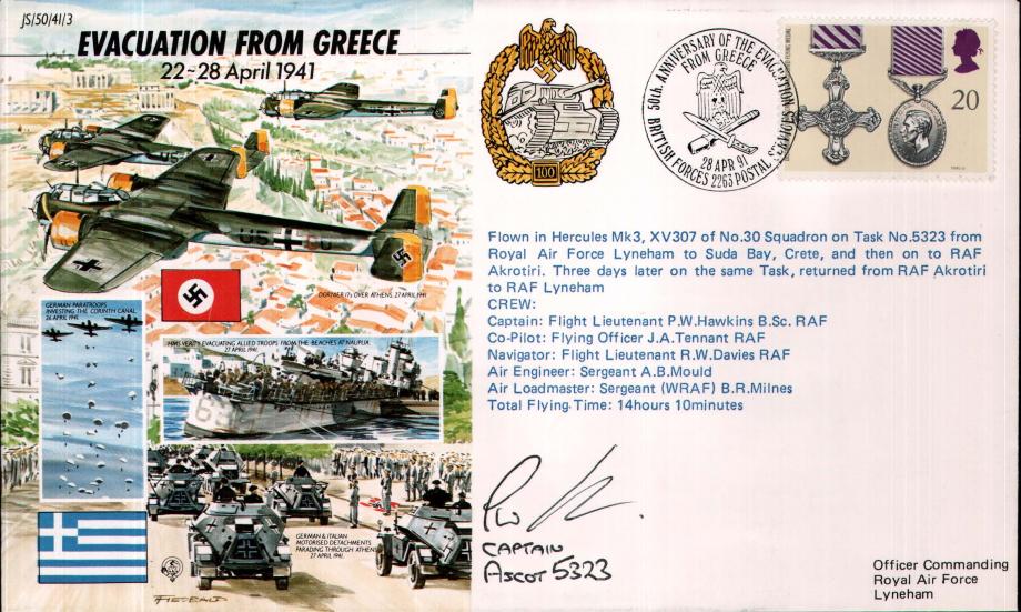 Evacuation from Greece cover Sgd P W Hawkins