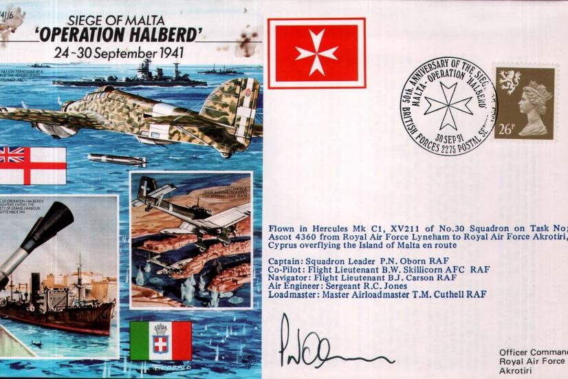 Seige of Malta cover Sgd P N Oborn