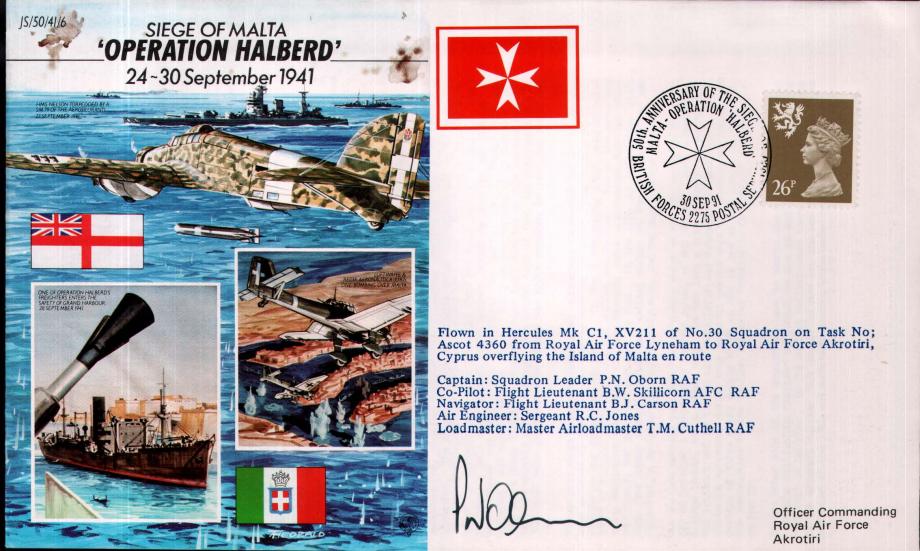 Seige of Malta cover Sgd P N Oborn