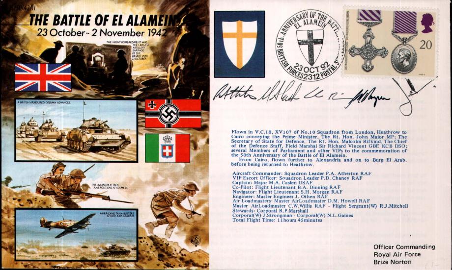 Battle Of El Alamein Cover Signed Crew