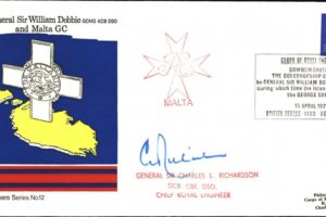 Malta GC cover Sgd Sir Charles Richardson