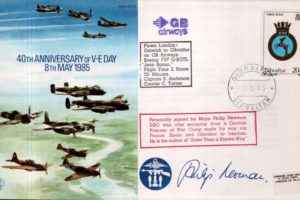 Ann of VE Day cover Sgd P Newman