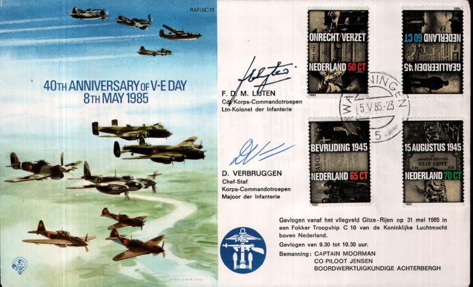 Anniversary of VE Day cover signed