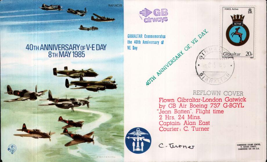 Anniversary of VE Day cover Courier signed