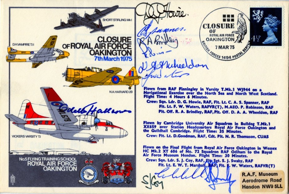 Closure of RAF Oakington cover Sgd crew and Odette Hallowes