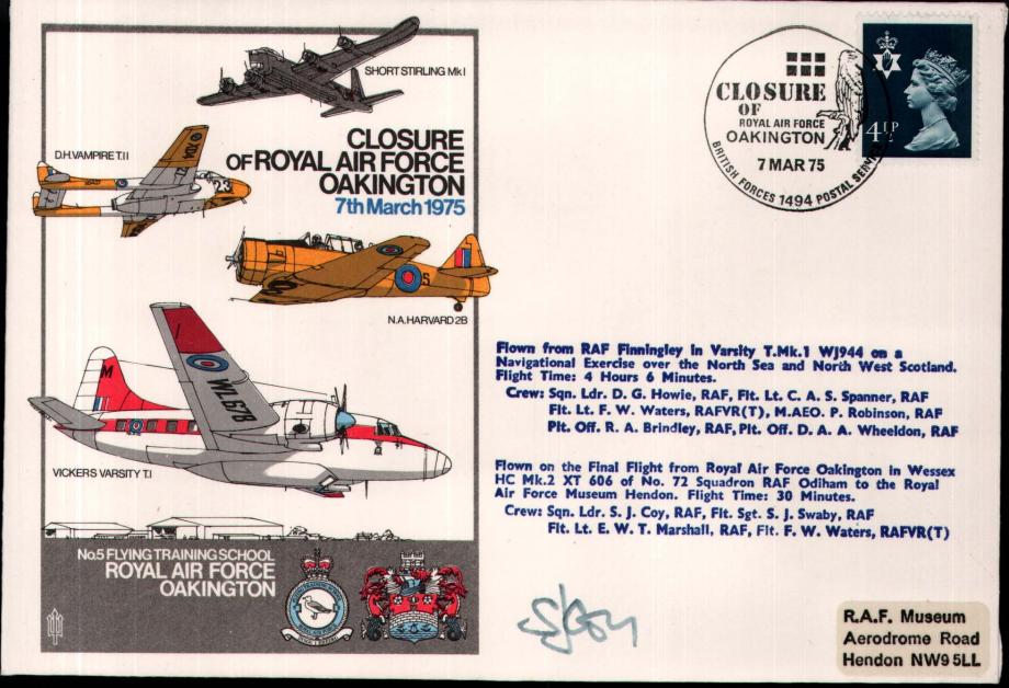 Closure of RAF Oakington cover Sgd crew