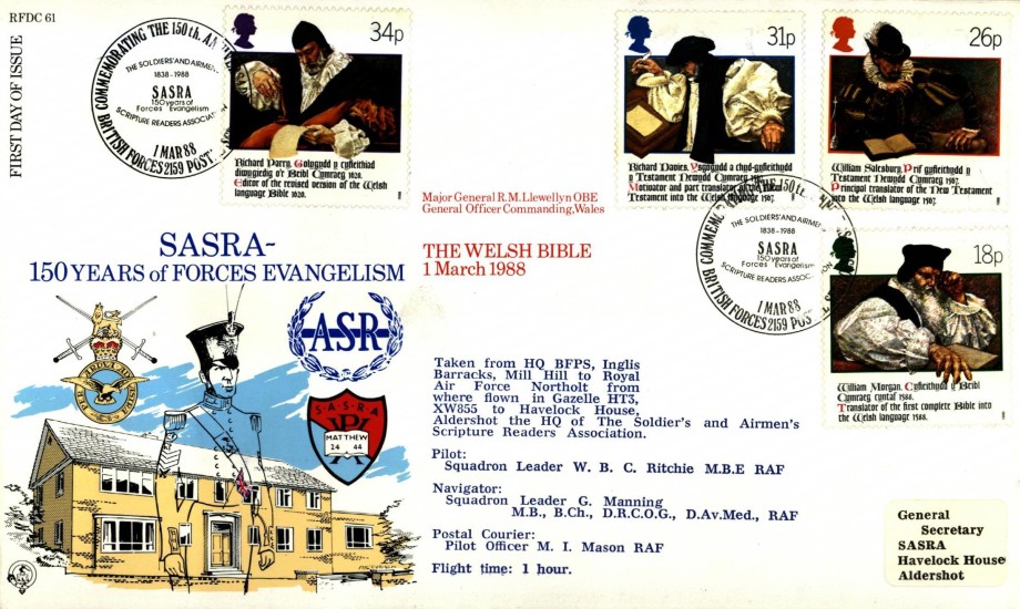 Forces Evangelism FDC Flown in Gazelle HT3