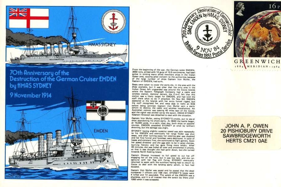 Destruction of the German Cruiser Emden by HMAS Sydney cover