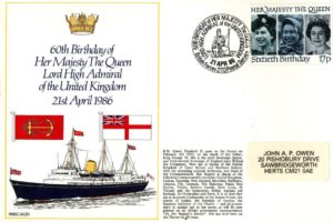 60th Birthday of Her Majesty The Queen - Lord High Admiral of the United Kingdom cover
