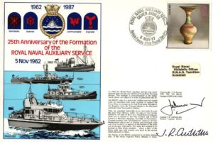 Royal Navy Auxiliary Service cover Signed by Captain J R Griffiths the present Captain (1987) of RNXS and Commander J A Murray the Captain RNXS 1963 - 1966
