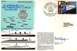 First Transatlantic Convoy cover Signed by Captain B G Telfer the Director of Trade Navy
