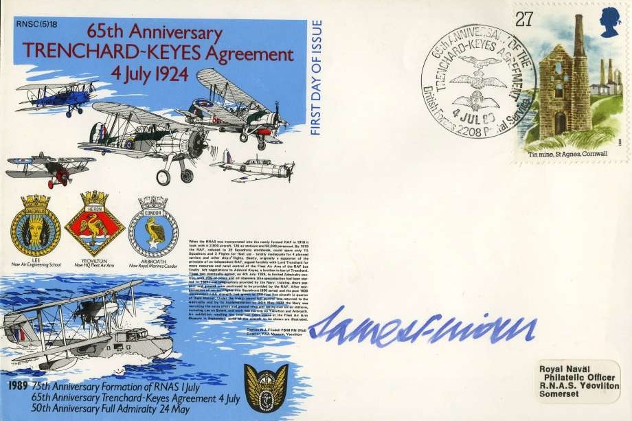 Trenchard-Keyes Agreement cover Signed by Captain W J Flindell a Director of FAA Museum, Yeovilton