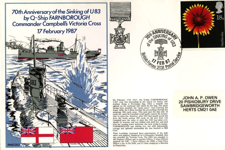 Sinking of U83 by Q-Ship Farnborough cover